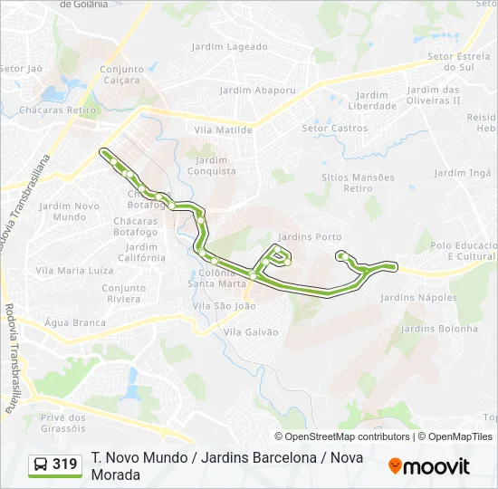 319 Bus Line Map