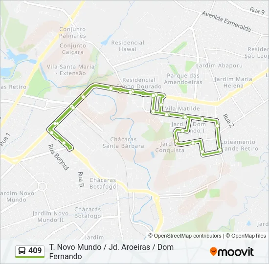 409 Bus Line Map