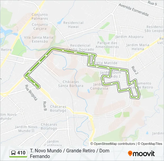 410 Bus Line Map