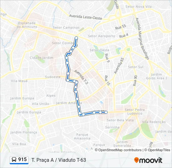915 Bus Line Map