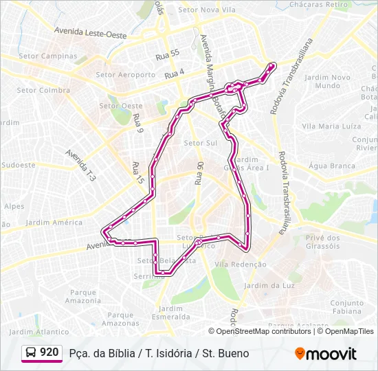 920 Bus Line Map