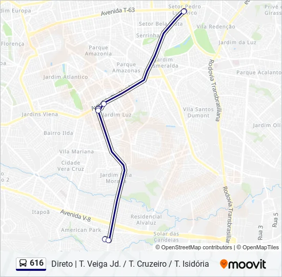 616 Bus Line Map