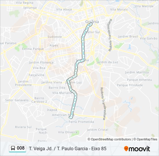 Mapa de 008 de autobús