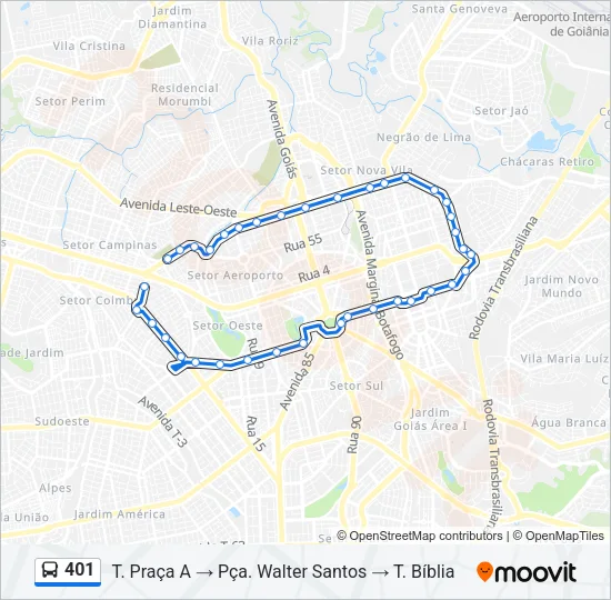 401 Bus Line Map