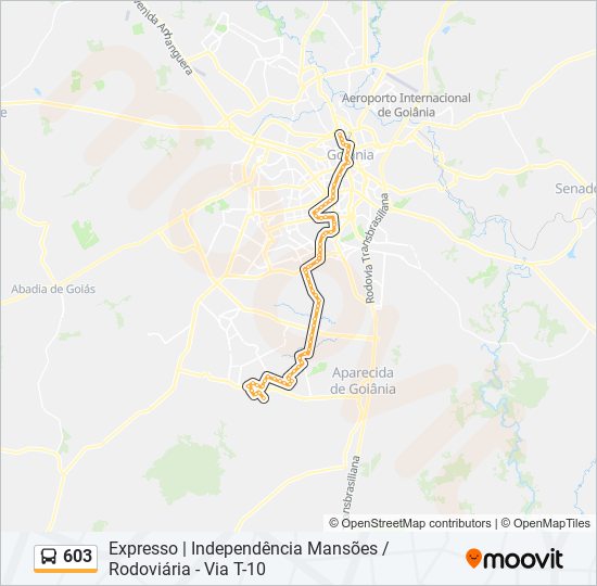 Mapa de 603 de autobús