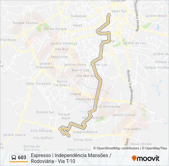 603 Bus Line Map