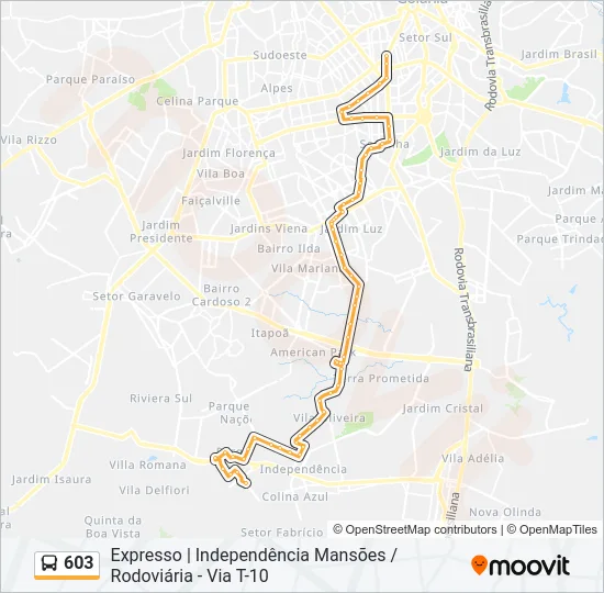 603 Bus Line Map