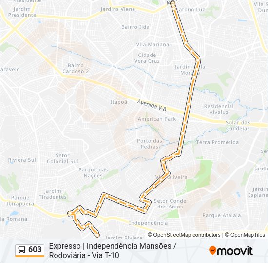 603 Bus Line Map