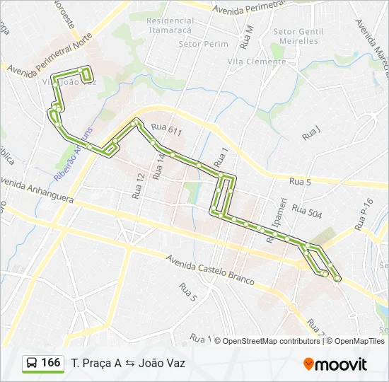 166 Bus Line Map