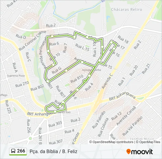266 Bus Line Map