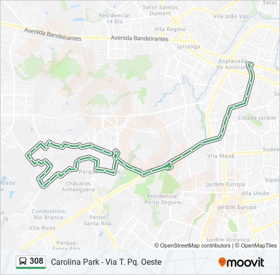 308 bus Line Map