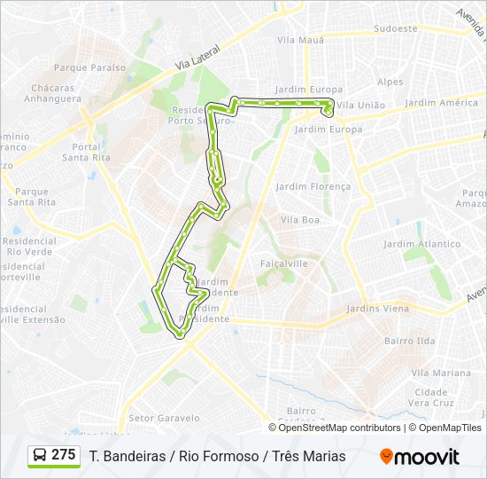 275 Bus Line Map