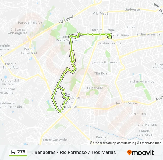 275 Bus Line Map