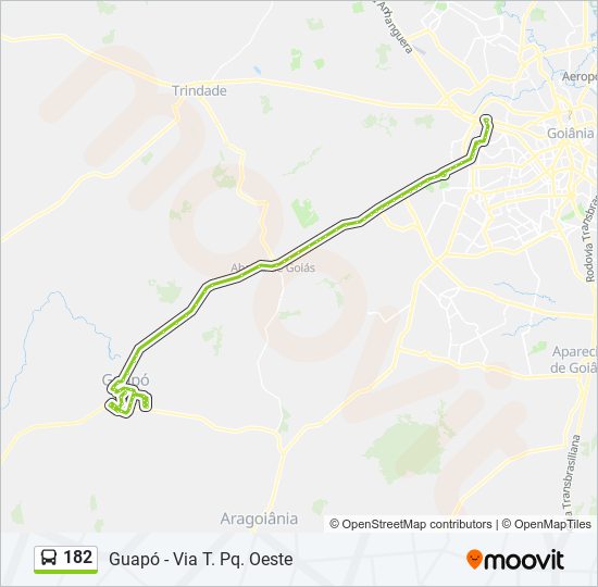 Mapa de 182 de autobús