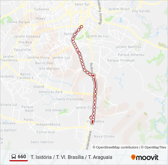 660 Bus Line Map