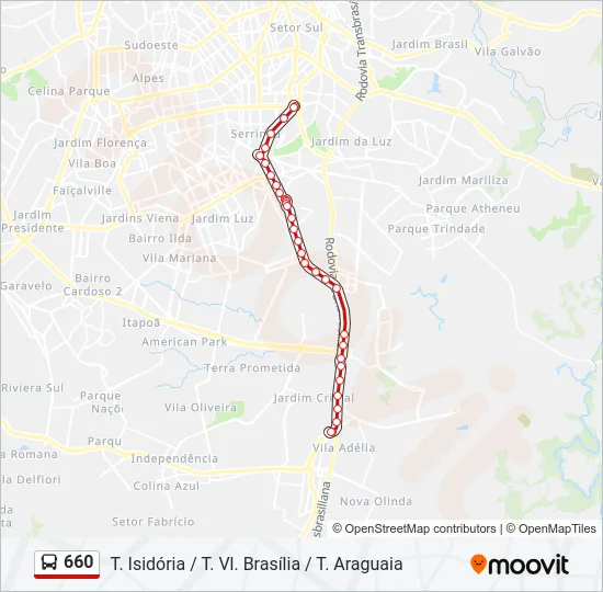 660 Bus Line Map