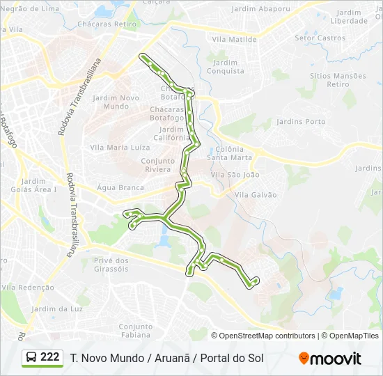 222 Bus Line Map