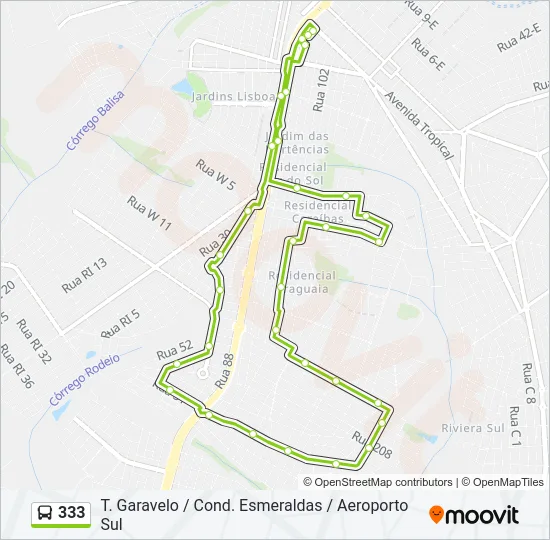 333 Bus Line Map
