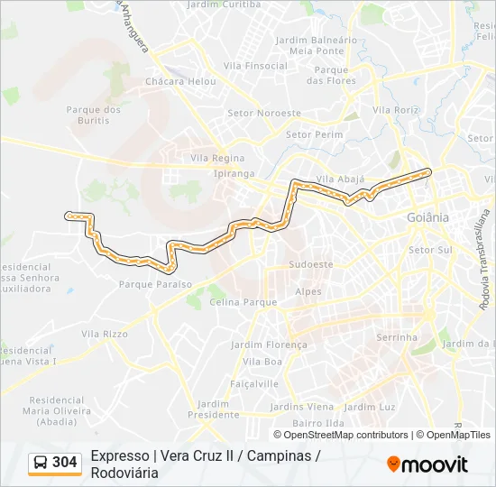 304 Bus Line Map