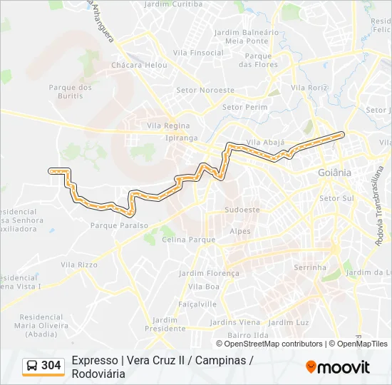 304 Bus Line Map
