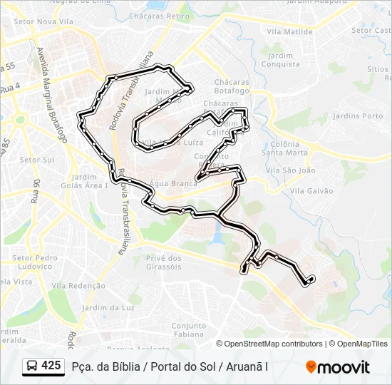 425 Bus Line Map