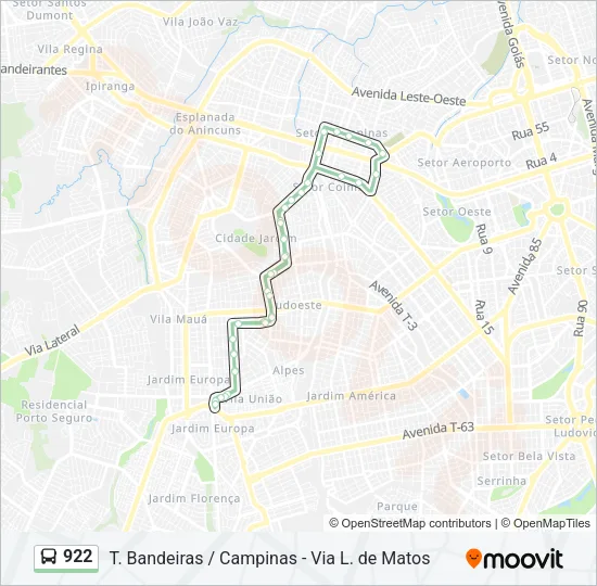 922 Bus Line Map
