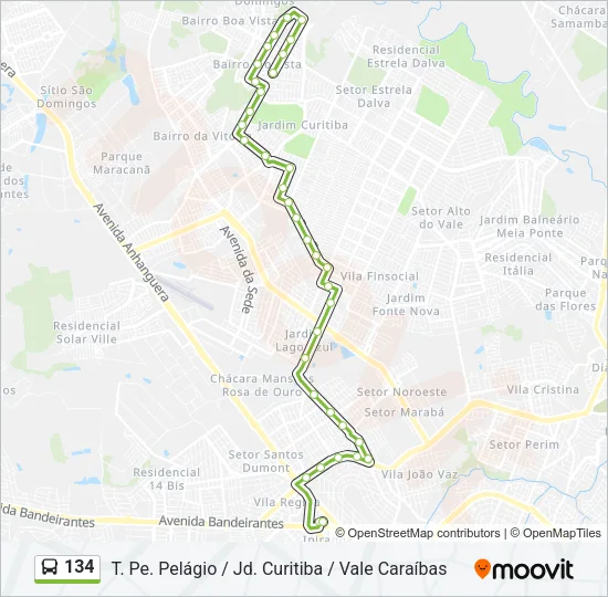 134 Bus Line Map