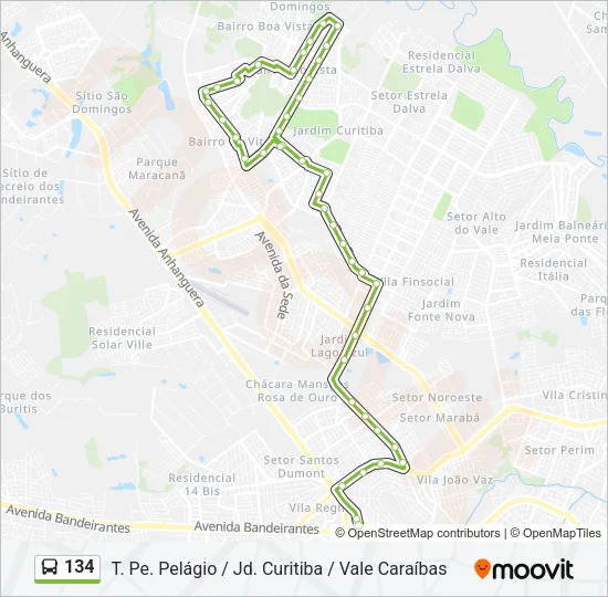134 Bus Line Map