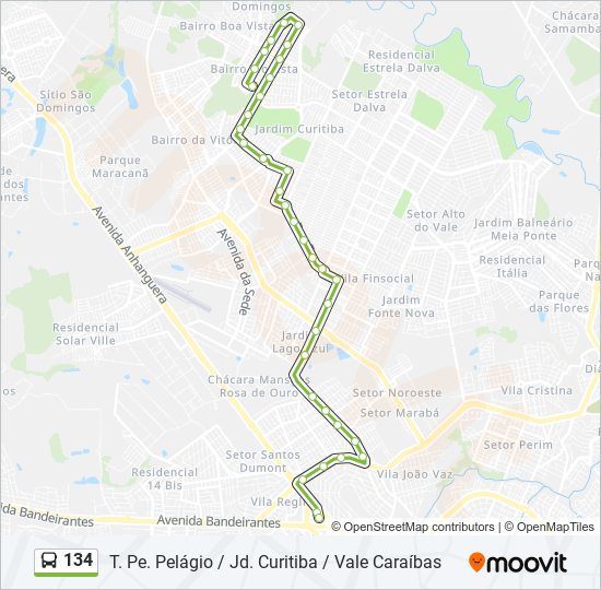 Mapa de 134 de autobús