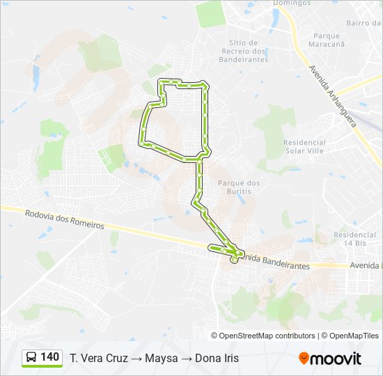 Mapa de 140 de autobús