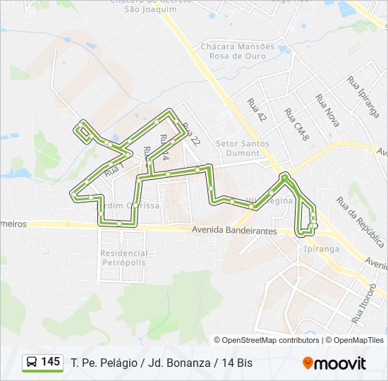 Mapa de 145 de autobús