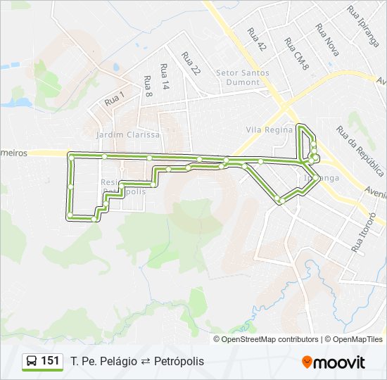 Mapa de 151 de autobús