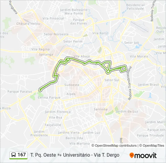 167 Bus Line Map