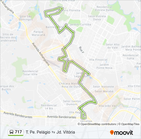 Mapa de 717 de autobús