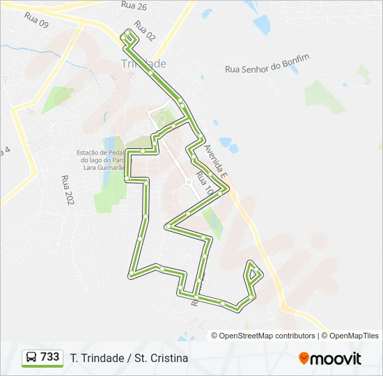 733 Bus Line Map