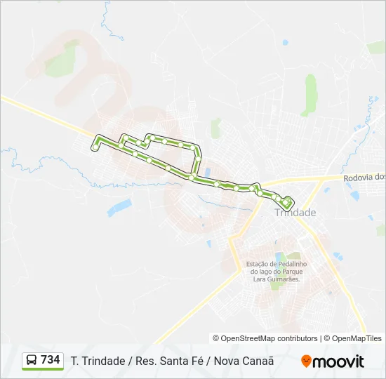 734 Bus Line Map