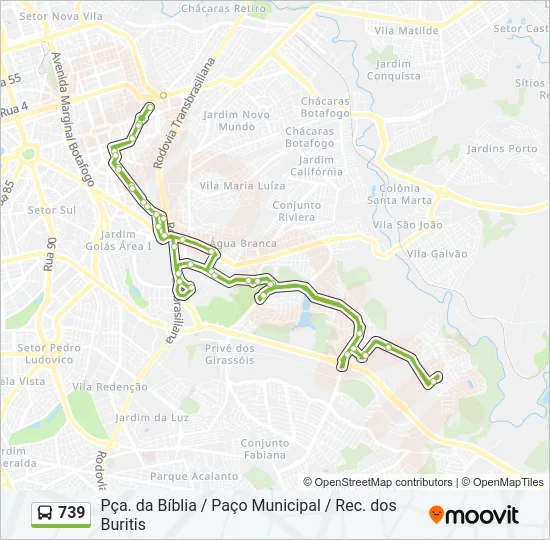 739 Bus Line Map