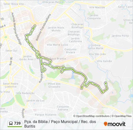 739 Bus Line Map