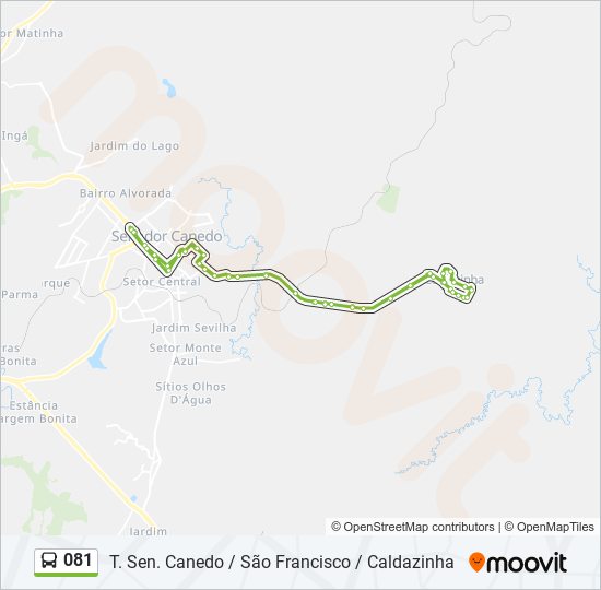 Mapa de 081 de autobús