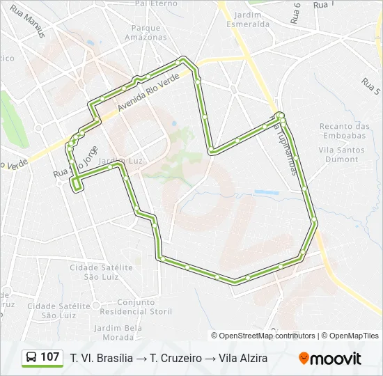 107 Bus Line Map