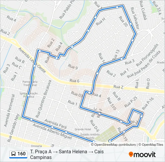 160 Bus Line Map