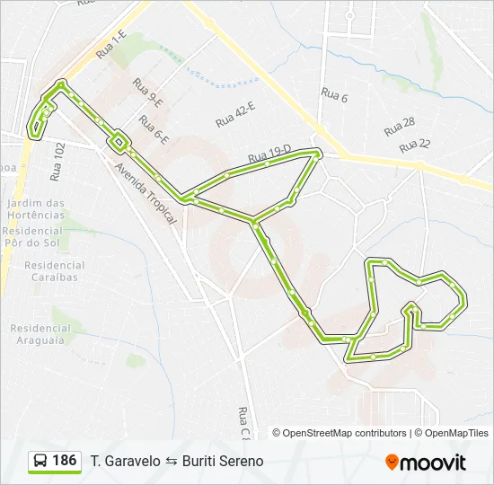 186 Bus Line Map