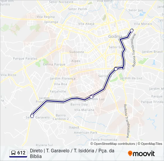 612 Bus Line Map