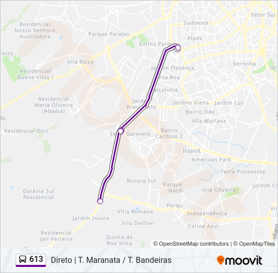 613 Bus Line Map