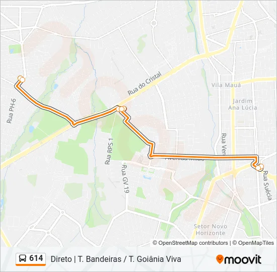614 Bus Line Map