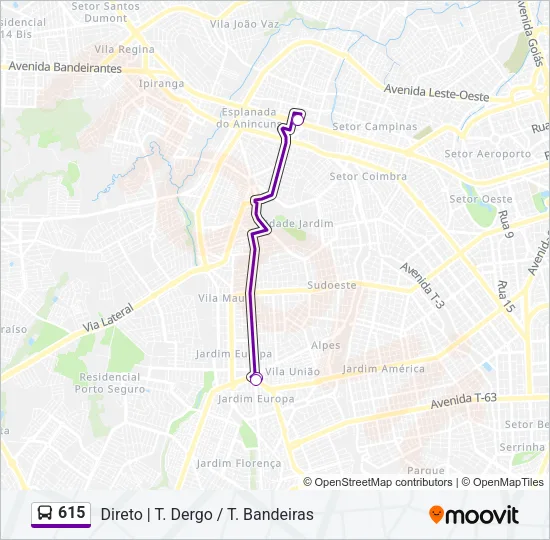 615 Bus Line Map