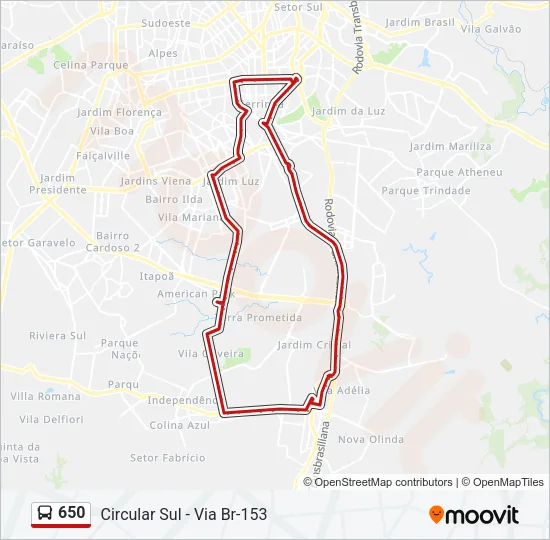 650 Bus Line Map