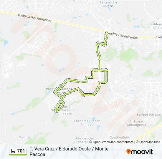 701 Bus Line Map