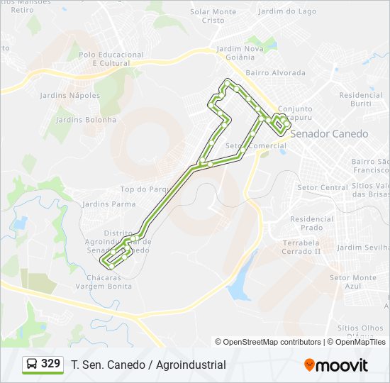 Mapa de 329 de autobús