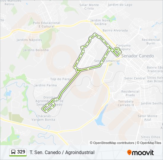 Mapa da linha 329 de ônibus